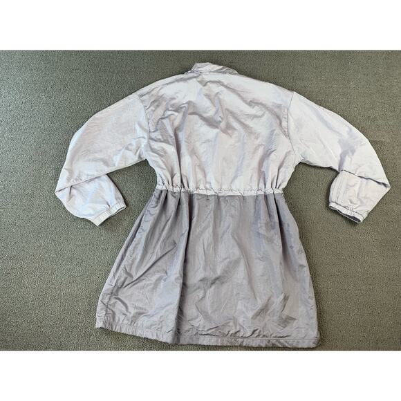 Adidas Windbreaker Pullover Jacket Drawstring Waist Gray Silver Size Medium - Picture 5 of 15